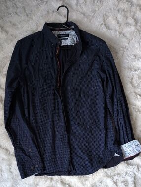 Express Men’s Navy Microdot Shirt Jacket